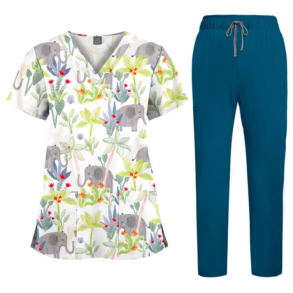 floral scrubs
